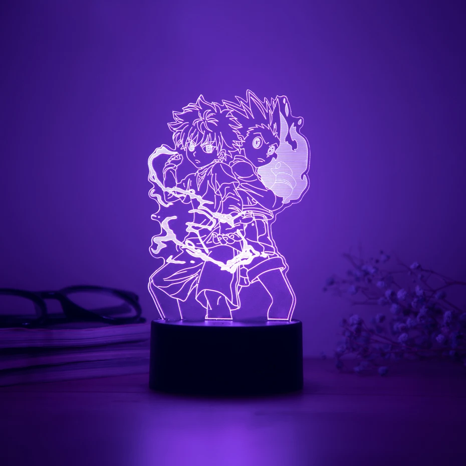 Gon And Killua Figure 3d Night Light Anime Hunter X Nightlight For Kid Bedroom Decor Lighting Child Gift HxH Lamp Bedside | Лампы и