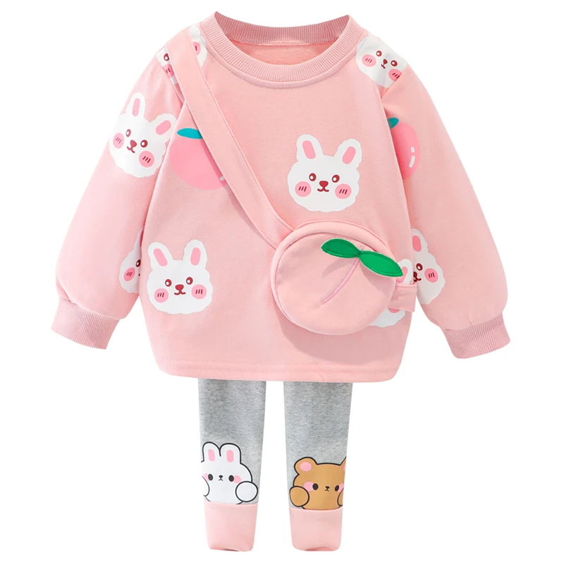 Girls Clothing Set Spring Autumn Baby Cartoon Rabbit