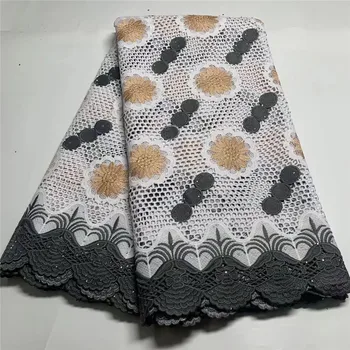 

High Quality African Lace Fabric 2019 New Design African Guipure Lace White purple Color Nigerian Guipure Lace Fabric yellow