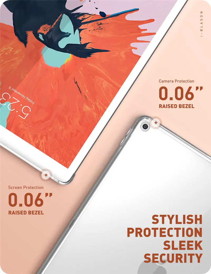 I-BLASON для iPad 10,2 чехол() 7-го поколения прозрачный тонкий гибридный Чехол, совместимый с официальной смарт-крышкой/смарт-клавиатурой