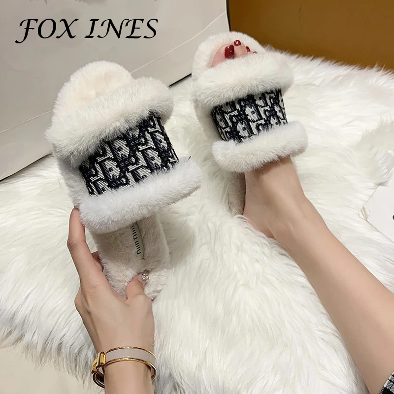 

Bed Room Slippers Women Soft Comfortable Slippers Indoor Autumn Winter Warm Home Fur Slides for Women Fluffy Woman Flat Slippers