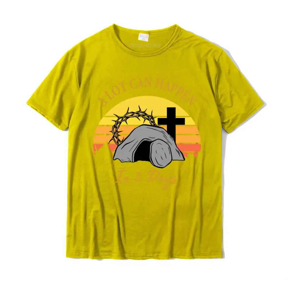 Summer T-shirts Short Sleeve Fitness Tight Family Male Summer Tees Fitness Tight Sweatshirts O Neck 100% Cotton Fabric A Lot Can Happen in 3 Days Christians Bibles Vintage Pullover Hoodie__MZ23787 yellow