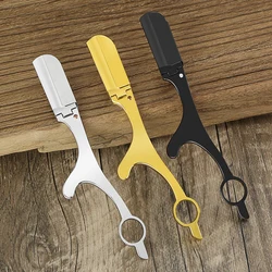 Professional Barber Stainless Steel Straight Edge Razor Holder For Hair Cutting Fine Trimming Manual Shaving Knife
