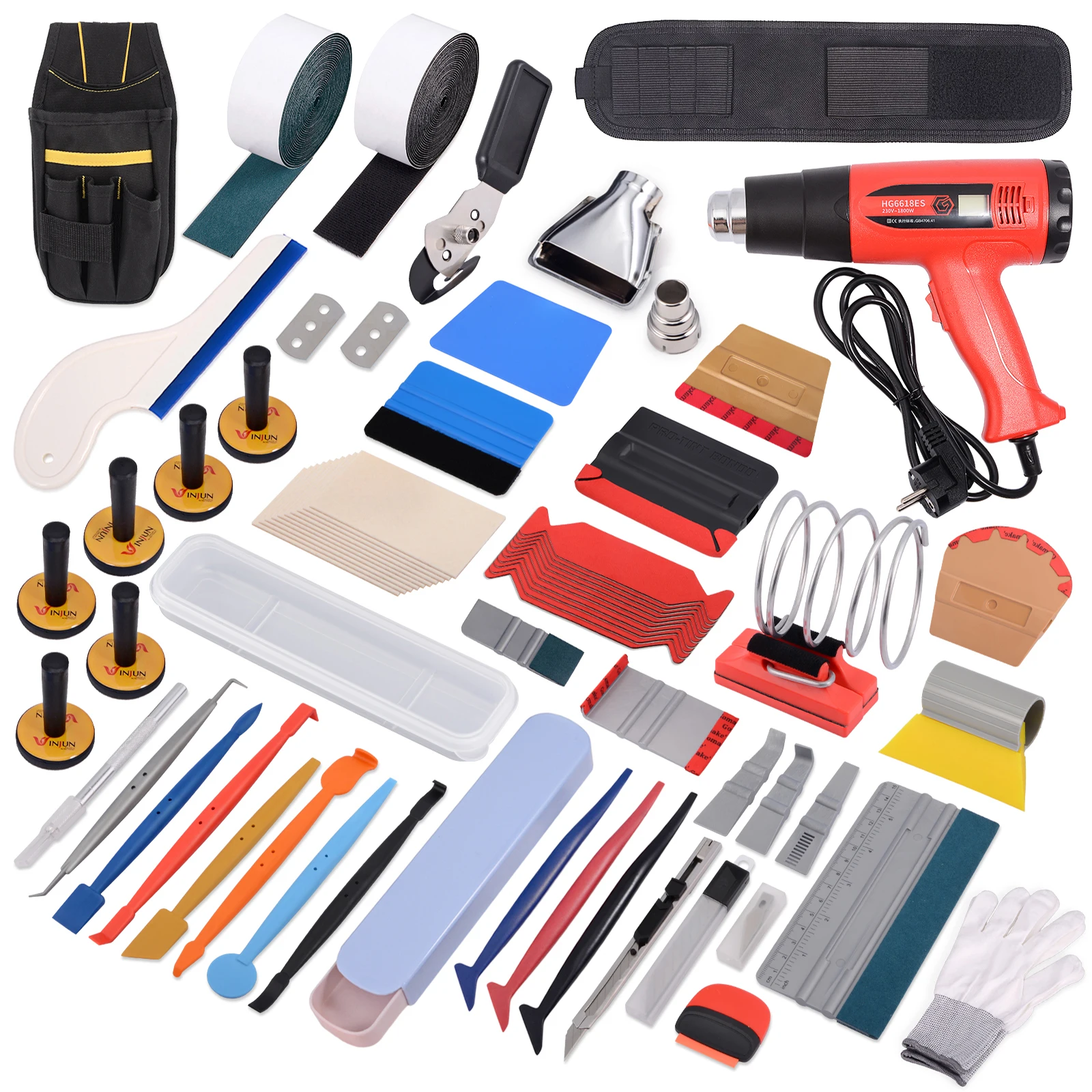 - EHDIS Wrapping Film Car Squeegee Tool Kit Carbon Fiber Vinyl Wrap Razor Blade Rubber Scraper Stick Remover Auto Window Tint Tool