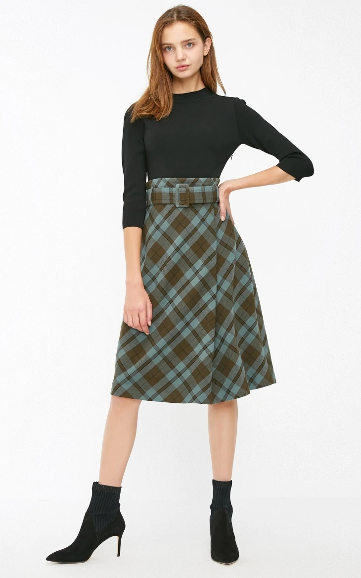 Vero Moda женское трикотажное платье с 3/4 рукавами в клетку | 31917C511