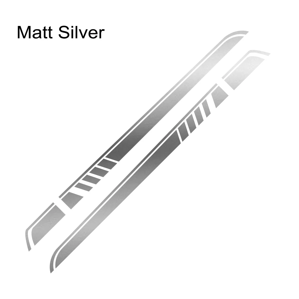 Matt Silver 2PCScar боковые полосы юбка графическая Наклейка для Mercedes Benz Vito Viano Valente Metris V класс W447 W639 V260 - Название цвета: Matt Silver
