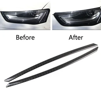 

Car Headlight Eyebow Eyelids Stickets for Audi A4 B8 A4L A5 2009-2016 Carbon Fiber Front Headlight Lamp Sticket Auto Accessories