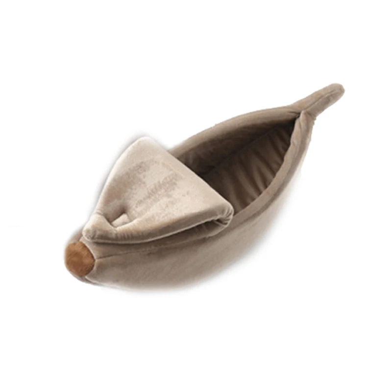 Banana Cat Bed House Cozy Cute Banana Puppy Cushion Kennel Warm Portable Pet Basket Supplies Mat Beds for Cats& Kittens - Цвет: coffee
