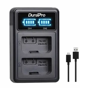

Durapro EN-EL25 EN EL25 LED USB Charger for Nikon Z 50 MH-32 EN-EL25 Rechargeable Camera Battery