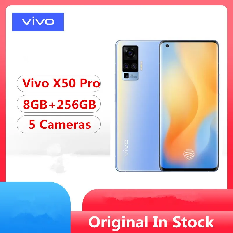 Vivo X50 Pro 5G мобильный телефон Snapdragon 76 Android 10 0 экран 6 56 дюйма 90 Гц 8 ГБ ОЗУ 256 Гб ПЗУ 48 МП