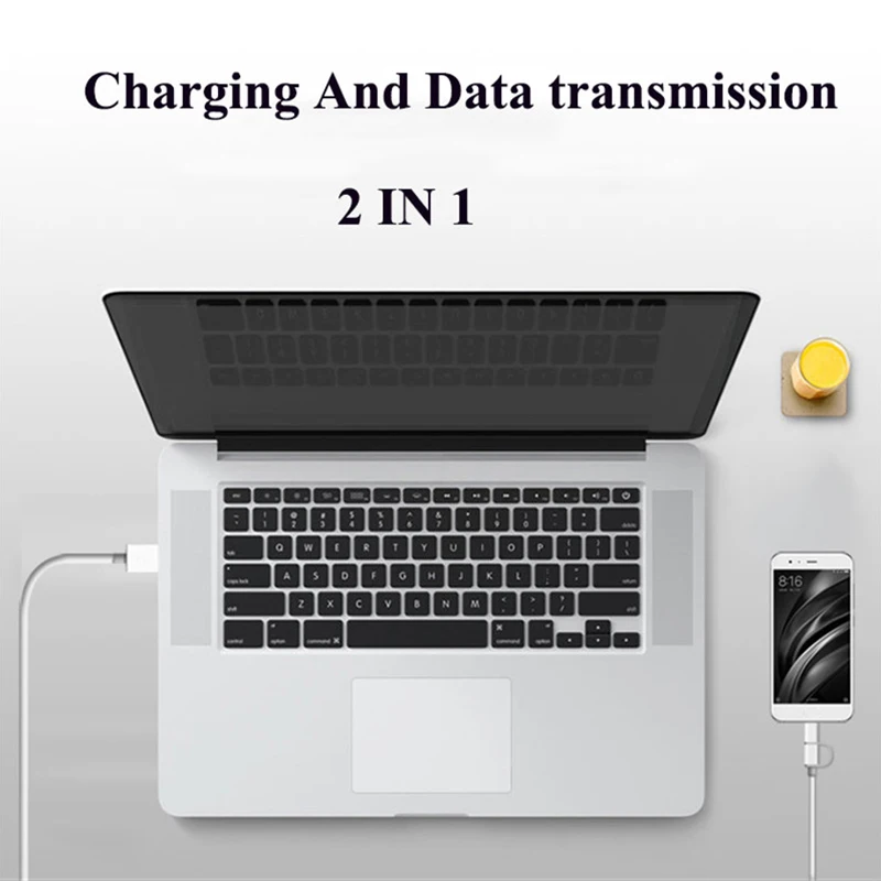 Оригинальный Xiaomi 2 в 1 кабель Тип C Micro usb для быстрой зарядки и синхронизации