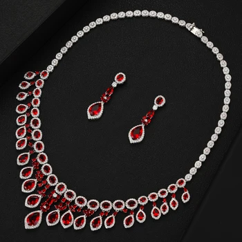 

GODKI Luxury UAE High End Jewelry Sets For Women Wedding Necklace Earring Set Cubic Zircon Dubai Bridal jewelry Set 2020