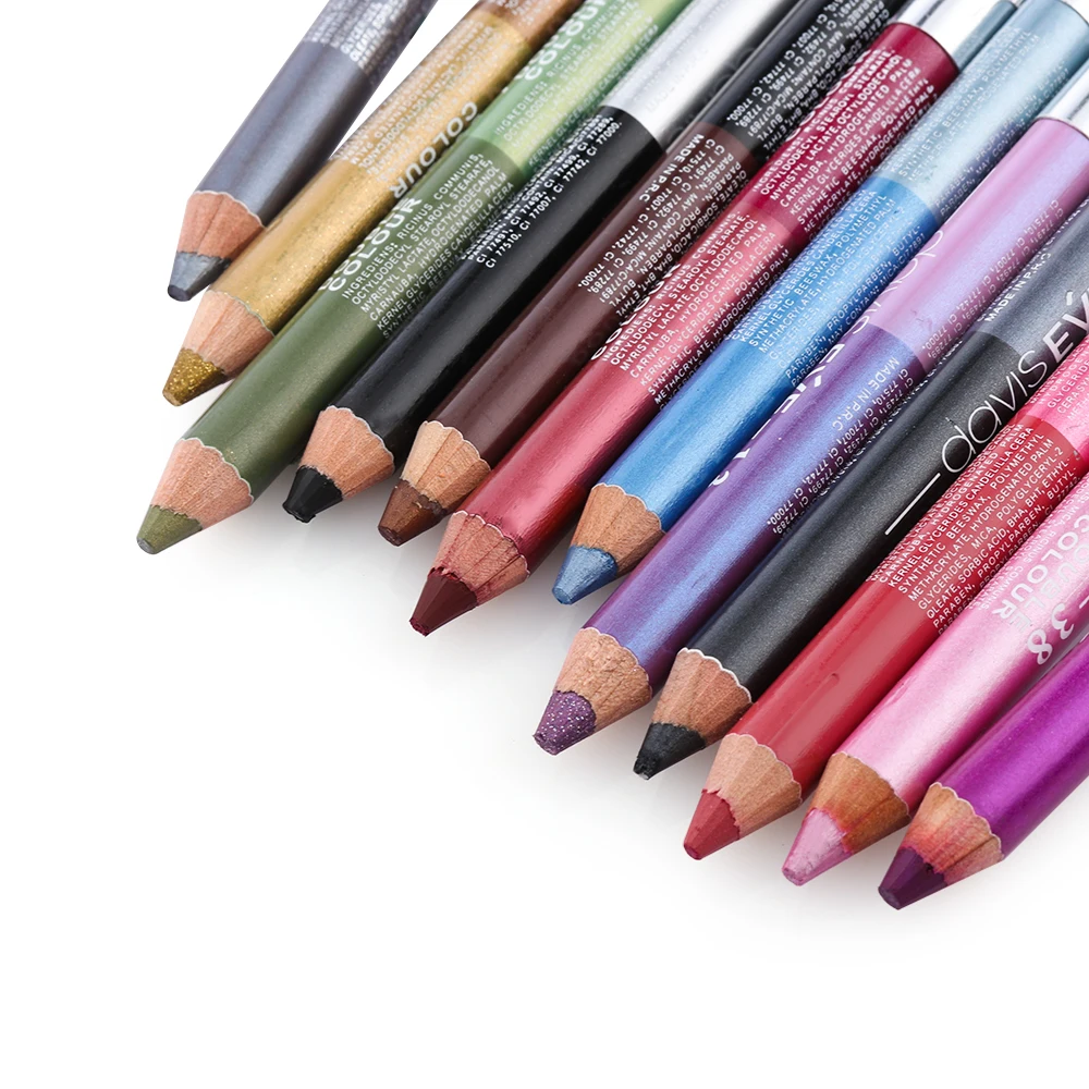 Double Color Eyeliner Pen liquid eyeliner makeup pen eyeliner pencil eyeshadow eyeliner Durable Waterproof Sweatproof Eyeshadow Highlighter Glitter Eyes Pencil Cosmetic Tool 1PC