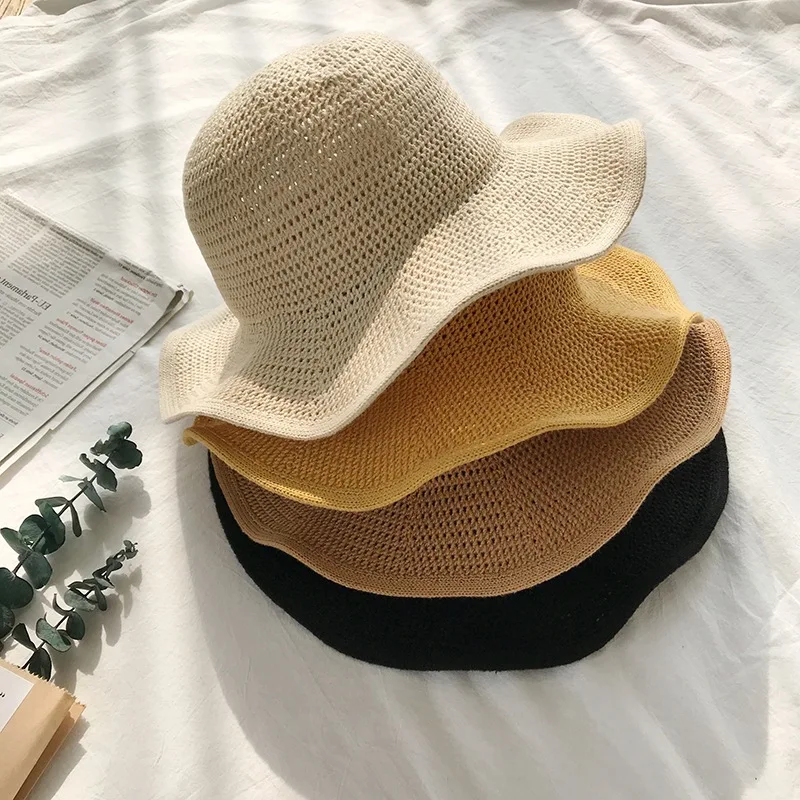

Bucket Hat Women's Spring And Summer Korean-style Topee Face Covering Sun Protection Hat Large Brimmed UV-Protection Sun Hat
