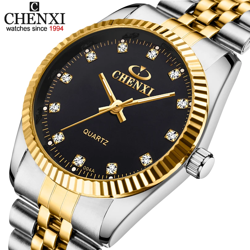 Новое поступление мужские часы ChenXI CX 004A полностью стальные золотые