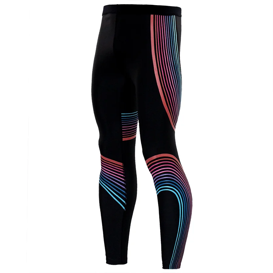 Новые мужские фитнес брюки для бега, высокие эластичные быстросохнущие Беговые Брюки Сексуальные Обтягивающие Леггинсы для йоги - Цвет: 014
