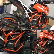Kualitas Tinggi untuk KTM DUKE390 DUKE250 Duke 390 Duke 250 2017 2018 Sepeda Motor Crash Bar Bingkai Mesin Perlindungan Guard Bumper(China)
