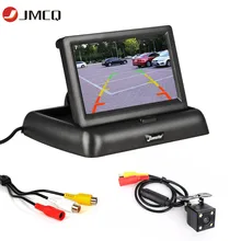 JMCQ 4.3 calowy wyświetlacz HD składany Monitor do samochodu TFT LCD kamery odwrócony ekran aparatu System parkowania na wyświetlacz tyłu samochodu monitory