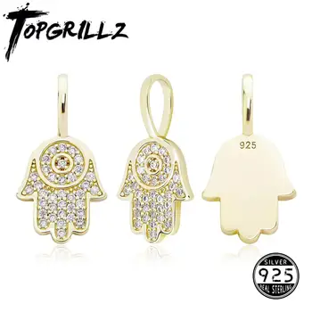 

TOPGRILLZ 925 Sterling Silver New Hand Pendant High Quality Iced Out Cubic Zirconia Hip Hop Fashion Delicate Jewelry For Gift