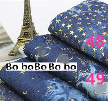 

C Alphabet denim cloth cotton and linen fabric clothing bag, curtain, tablecloth, handbag printing DIY production