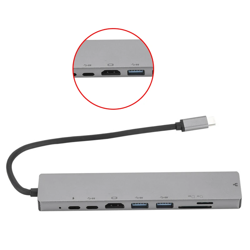 8 в 1 концентратор Usb Type C Hdmi 4K Usb C концентратор для Gigabit Ethernet Rj45 Lan адаптер для Macbook Pro Thunderbolt 2 Usb-C порт зарядного устройства Si