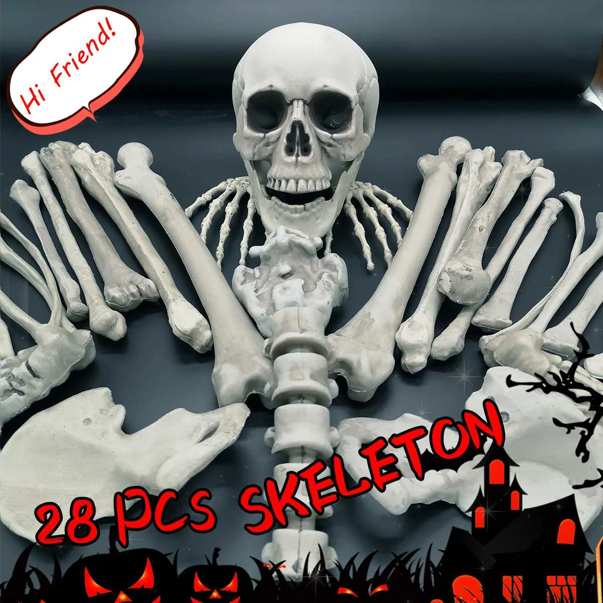 28 Uds. Accesorios para el hogar embrujado cráneo roto insultado Horror  Halloween fiesta Haunted Room Escape esqueletos humanos artificiales|Chistes  y bromas| - AliExpress