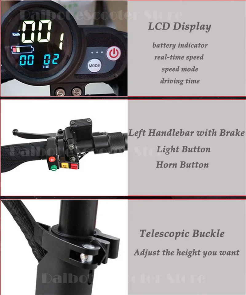 UBGO Powerful Electric Scooter 10 Inch 52V60V Two Wheel Electric Scooters Double Drive Electric Scooter 2000W Motor for Adults  (20)