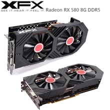 Видеокарта XFX AMD Radeon RX580 8 ГБ DDR5, видеокарта AMD GPU RX580 8 ГБ, видеокарта 256 бит, видеокарта для ПК, видеоигры, оригинальная б/у карта
