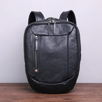 

New Genuine Leather Men's Backpack Fashion & Sports Outdoor Cover Full Grain Korean-Style Leather travel Backpacks
