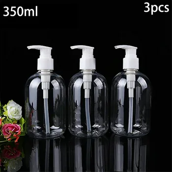 

3PCS 350ML Liquid Soap Dispenser Pump Lotion Refillable Empty Bottle Bottles Plastic Empty Pump Clear Bottle
