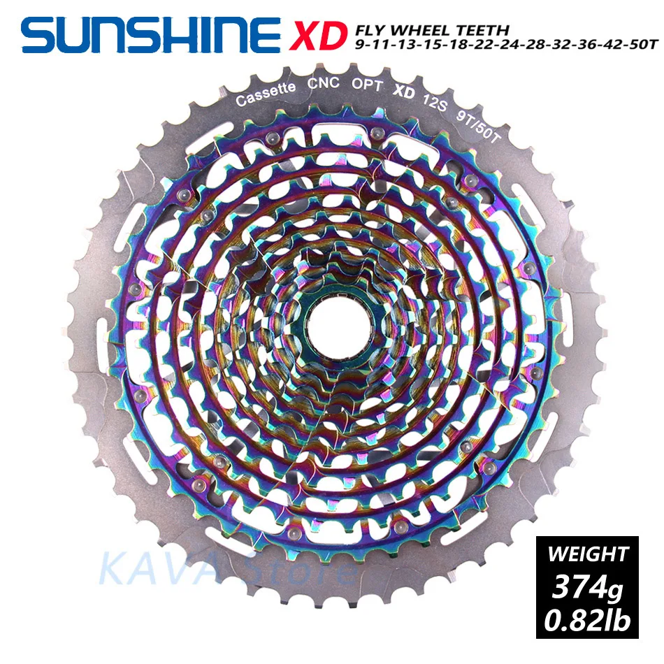 Сверхлегкая кассета маховика SUNSHINE для SRAM XD k7 11/12 Скоростей 9-42/46/50T 375 г