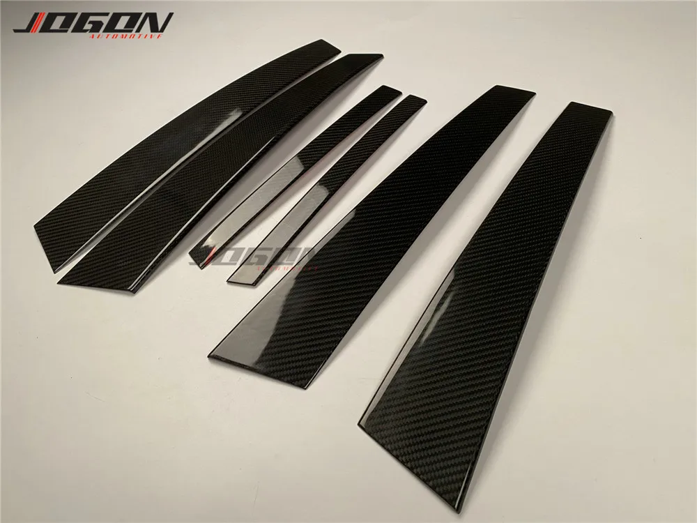 

6 pcs Real Carbon Fiber Exterior Car Window Pillar Cover Trim Sticker For Alfa Romeo Stelvio 949 2017- 2020 Car Accessories