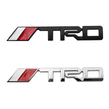 

1pcs car styling black silver 3D car TRD Logo emblem Badge sticker metal decal for Toyotas Camry Corolla Yaris car accessories