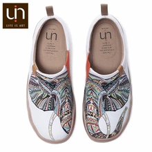 UIN/парусиновая обувь С Рисунком Слона для женщин и мужчин; повседневная обувь на плоской подошве; удобные женские лоферы без шнуровки; Легкие уличные кроссовки для прогулок