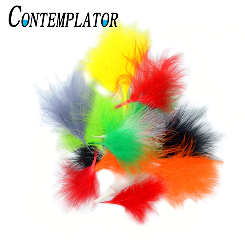 80 Pz 8 Colori Assortiti Turchia Marabou Blood Fly Legatura Piuma Per Wooly Bugger Leech 1.6 "-3.2" Piume Mosche Corpi Code Ali