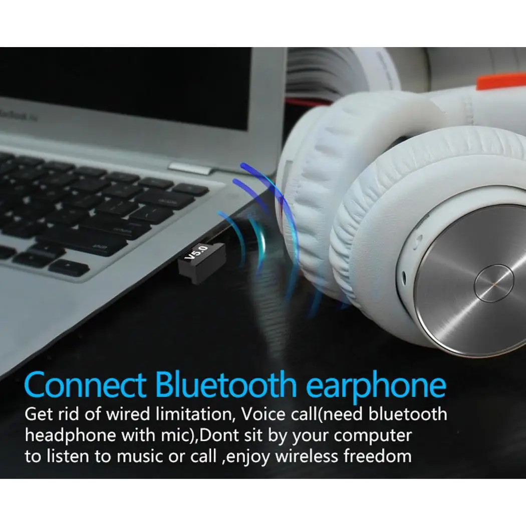 Bluetooth-адаптер 5,0 беспроводной Bluetooth аудио Plug and Play 10(Мбит/с) приемник 10(м) для настольного ПК USB