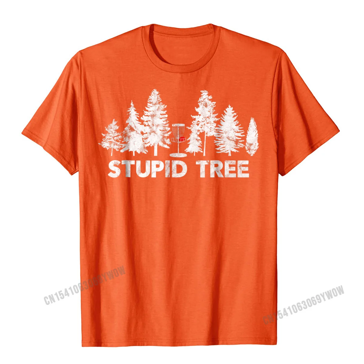 2021 Discount Men Top T-shirts Crewneck Short Sleeve 100% Cotton Crazy Tops Tees Design Tops & Tees Drop Shipping Funny Disc Golf Shirt For Men Women and Kids Stupid Tree__638 orange