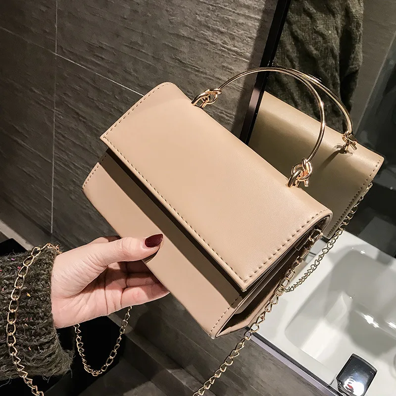 

Bag Women's 2019 New Style PU Handbags Korean-style Crossbody Bag Chain Square Sling Bag