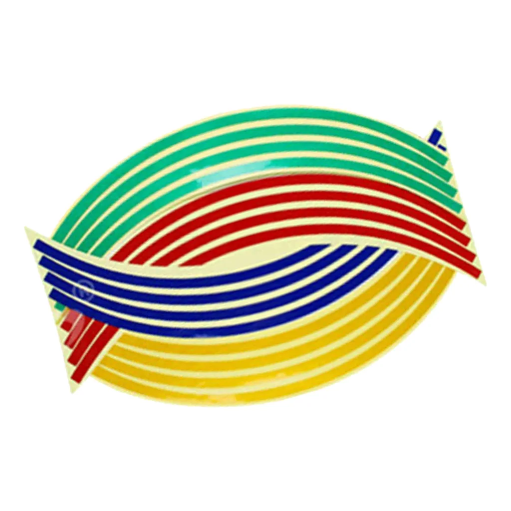 16pcs Reflective Rim Tape Wheel Stripe Decal Trim For Cycling MTB Mountain Rode Bile Bicycle Motorcycle Wheels (14/18inch)
