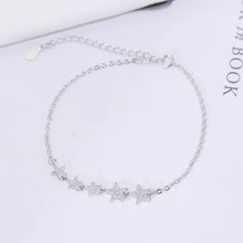 Новые модные ювелирные изделия красивые браслеты из стерлингового серебра 925 пробы звезда Циркон Простые индивидуальные Милые Браслеты