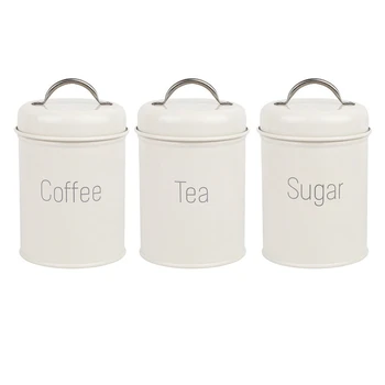 

White Steel Kitchen Utensils Multi-Function Square Box Sealed Cans Coffee Cans Candy Tea Soy Milk Powder Cans