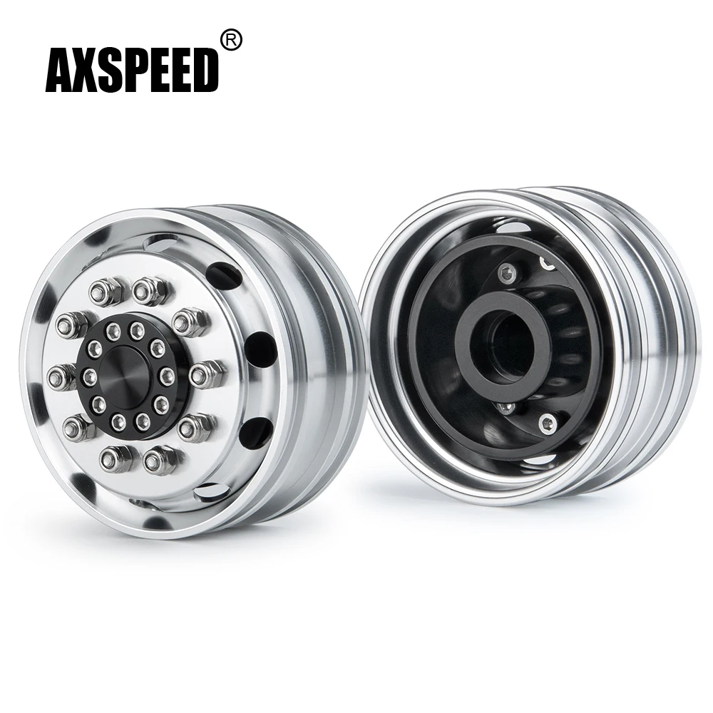 AXSPEED 1/2 шт. серебряный сплав металла Beadlock Колесные диски Hub для Tamiya 1:14 RC трактор