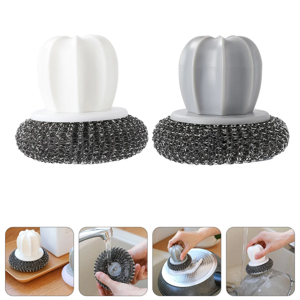 

2pcs Pot Brush Mini Dish Brush Pot Scrub Brush Durable Scrubber Cleaning Kit