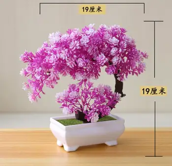 

Ornaments Artificial Plant Bonsai Plastic Potted Small Fake Table Hotel Home Decor Tree Pot Garden Simulation Flowers Artificial