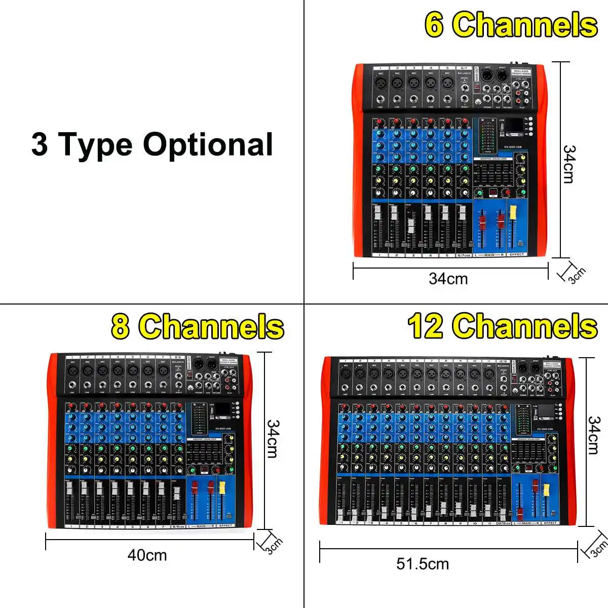  6/8/12 canali Mixing console mixer audio interfaccia mixer digitale bluetooth USB di ricarica Audio