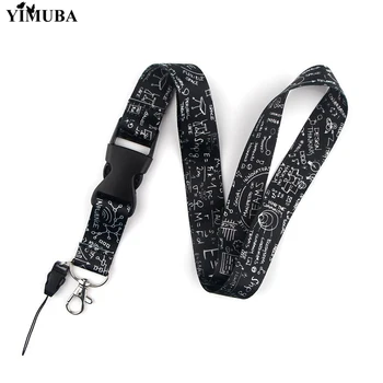 

YIMUBA Simple Advanced Mathematical Formula Lanyards Keychain Holder ID Card Pass Hang Rope Lariat Lanyard Key Chain Math Lovers