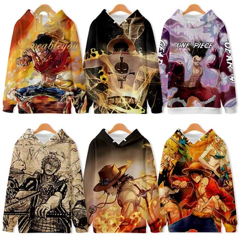 

One Piece Hoodie Men Japanese Anime Hoodies Luffy Hooded Sweatshirt Winter Autumn Fleece Pullover