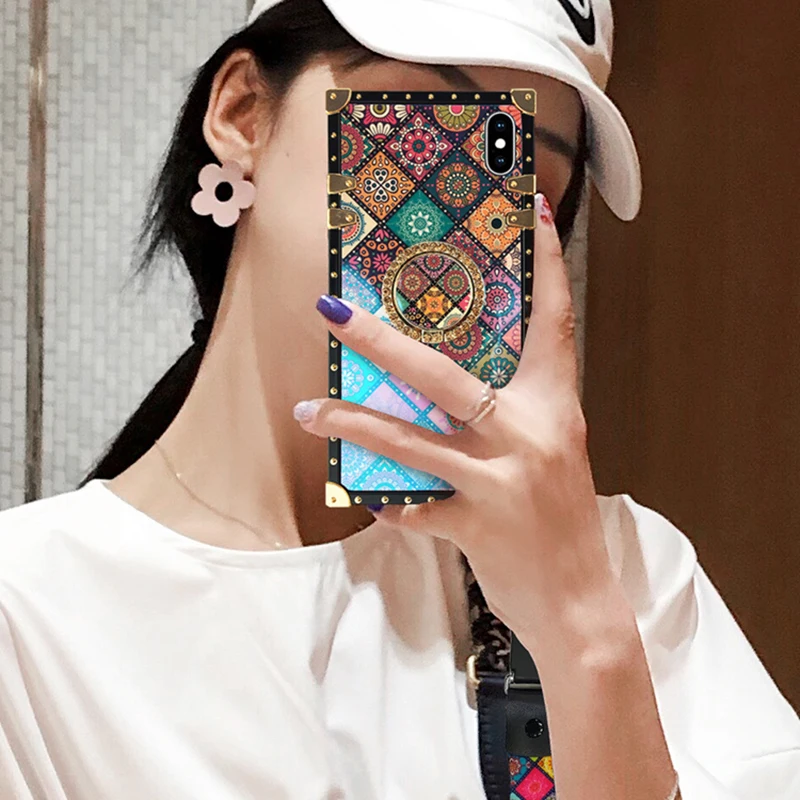 Роскошный квадратный силиконовый 3D чехол для Samsung S8 S9 S10 Plus Note 9 10 Pro A10 A20 A50 A70 A750 A20S