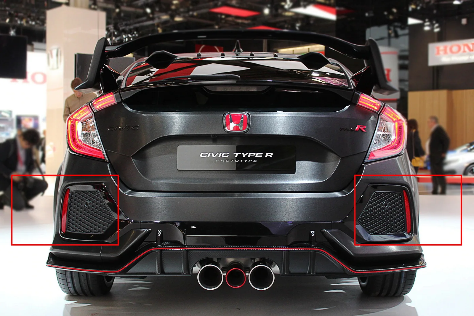 2 шт. задний бампер отражатель красный объектив для Honda Civic X MK X FK FC Тип R-up