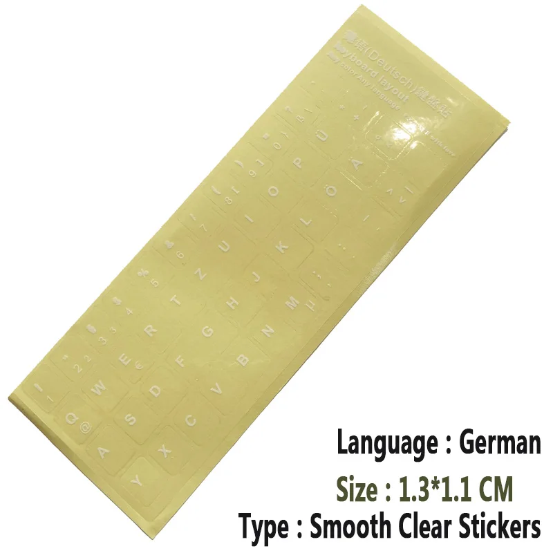 SR Clear Smooth Keyboard Stickers Letter 6 Language Russian German Spain Italy English Japan for Computer Laptop Accessories-5